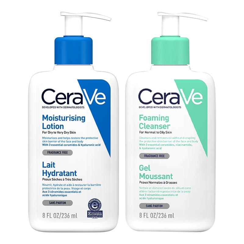 Moisturising Lotion + Cerave Foaming Cleanser Bundle 236ml
