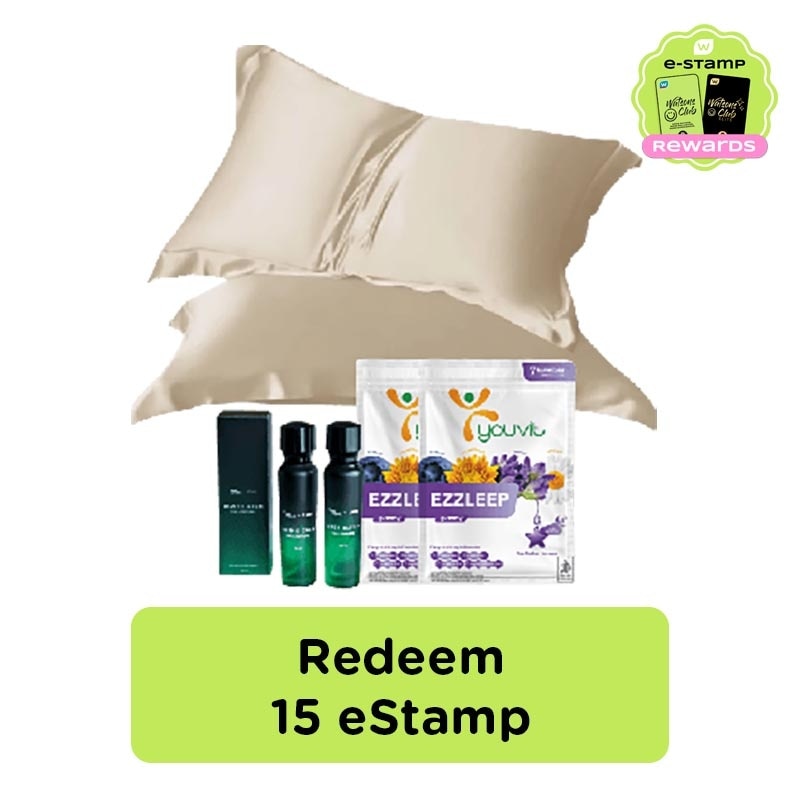 Paket Sleep project pillow case, EZZLEEP Gummy 7D 2 Pax, Linen & Room Spray eStamp