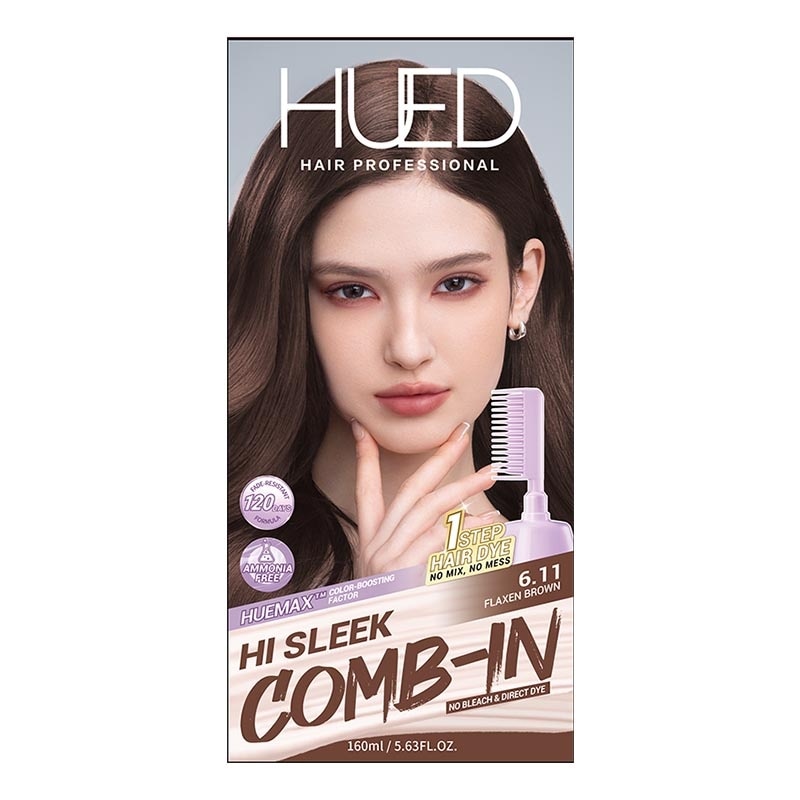 Hi Sleek Comb-in Hair Color 6.11 Flaxen Brown image