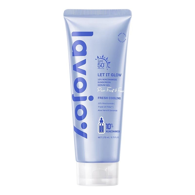 Let It Glow 10% Niacinamide Sunscreen Serum Gel SPF 50+ PA++++ Pear Frost & Freesi 170ml