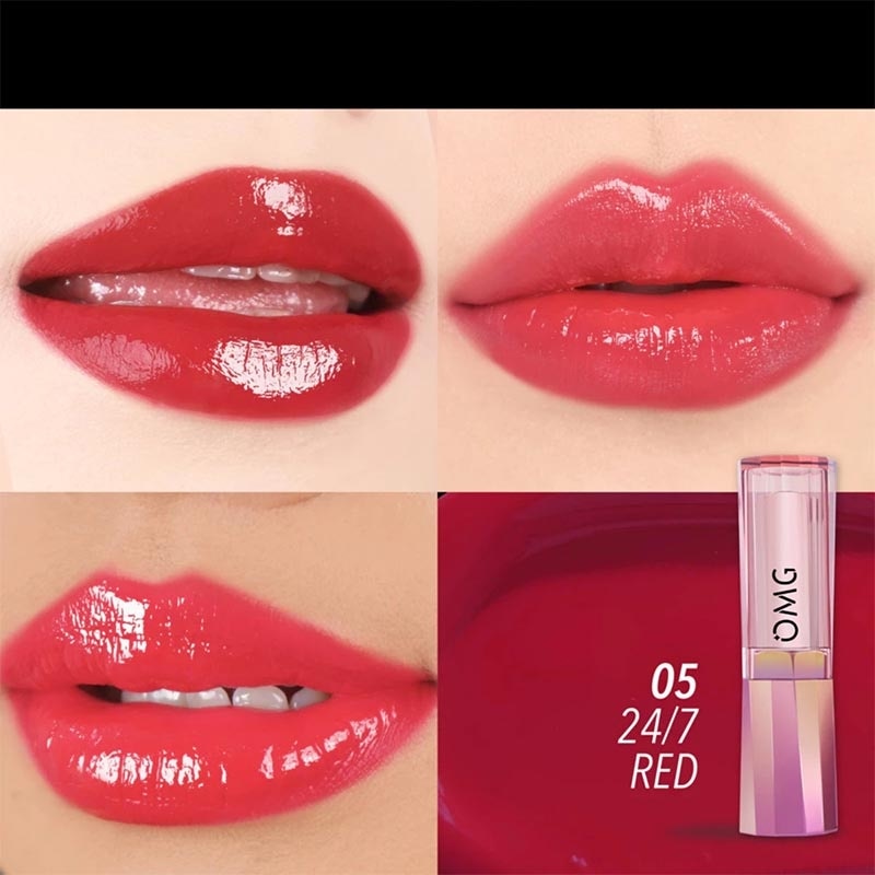 OH MY GLAM Gloss Up Tinted Lip Balm 05 24/7 Red 3.5g