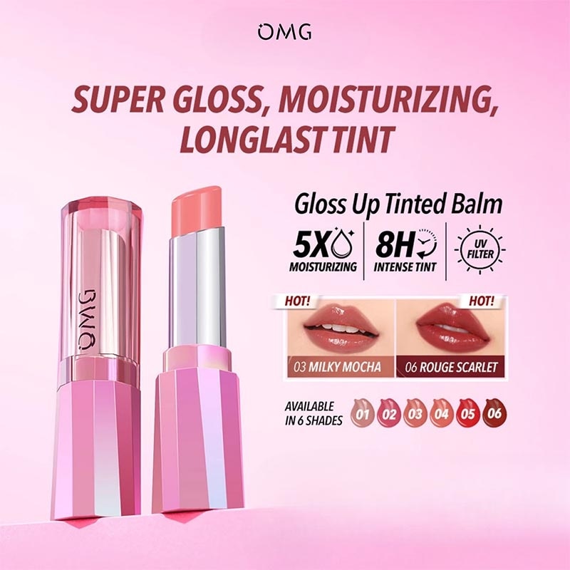 OH MY GLAM Gloss Up Tinted Lip Balm 02 Rose Phase 3.5g