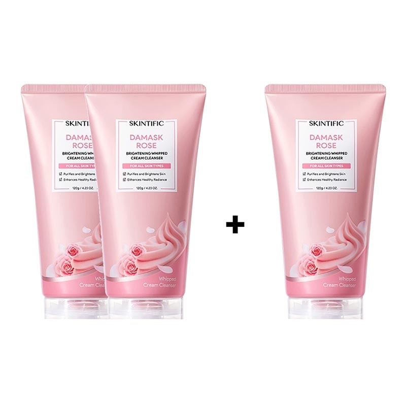 Glow Stock-Up Bundle + Free Gift Damask Rose Brightening Whipped Cream Cleanser
