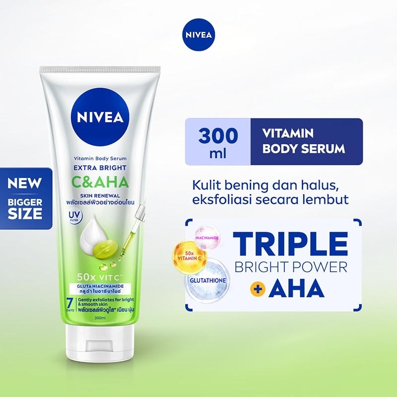 nivea glutathione cream NIVEA, Body Serum Extra Bright C&AHA Skin Renewal 300ml collagen capsules