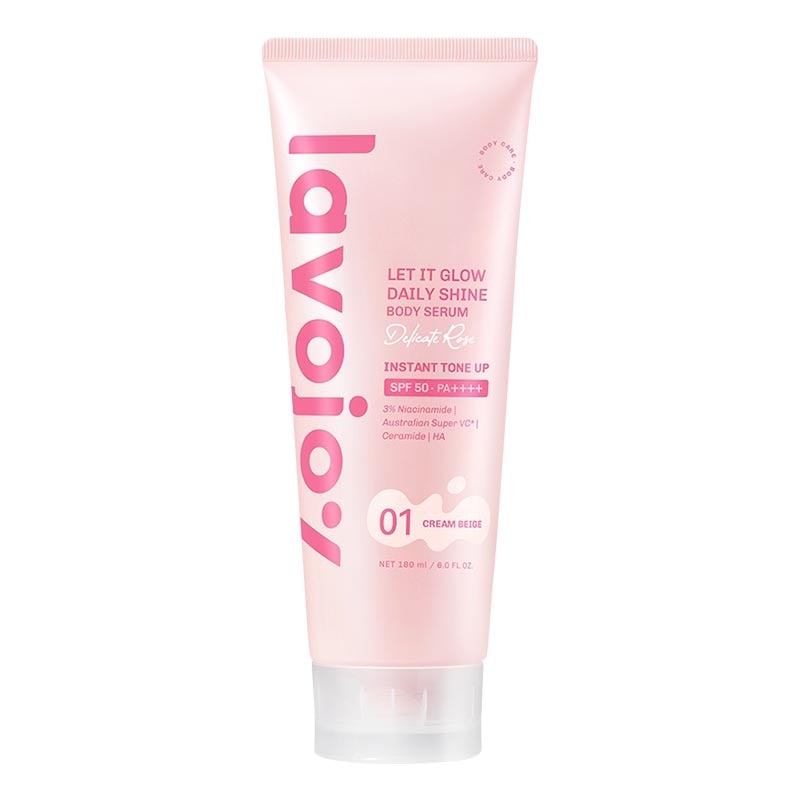 Let It Glow Daily Shine Body Serum Instant Tone Up Delicate Rose With Spf 50Pa++++ 01 Cream Beige 180ml image