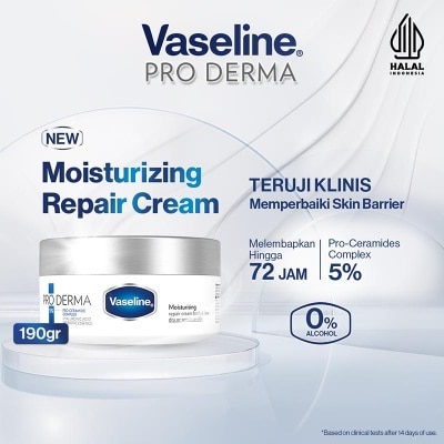Vaseline - Pro Derma Moisturising Repair Cream Body & Face 190g