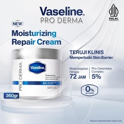 Vaseline - Pro Derma Moisturising Repair Cream Body & Face 360g