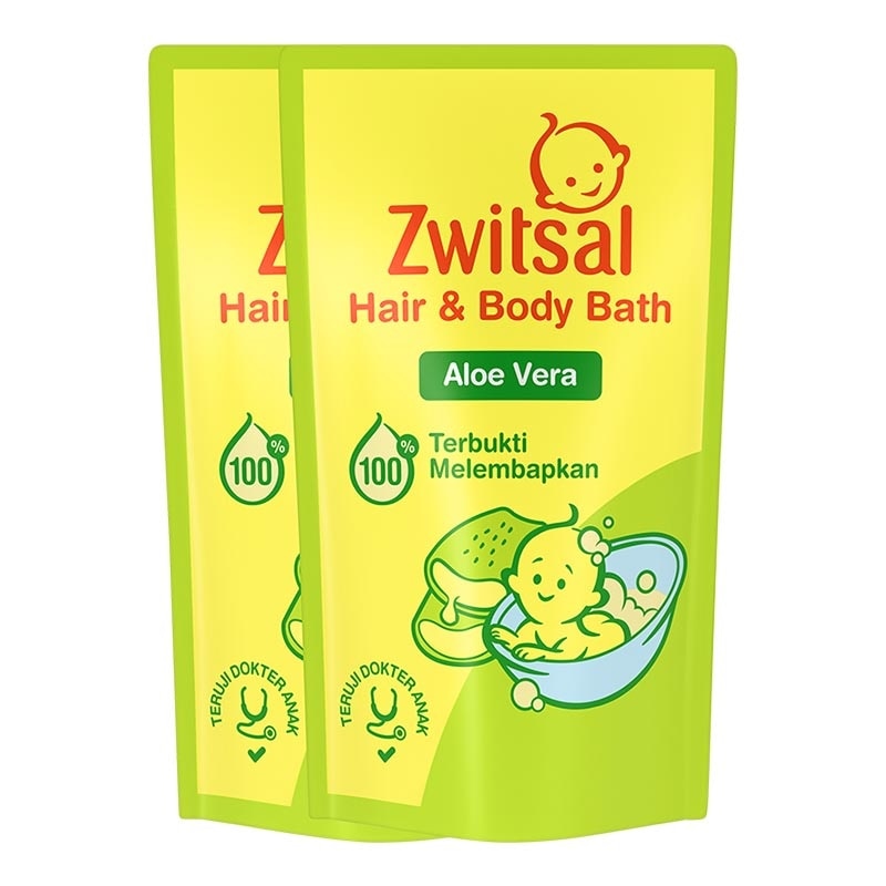 Twinpack Baby Bath Hair and Body Aloe Vera 600ml image