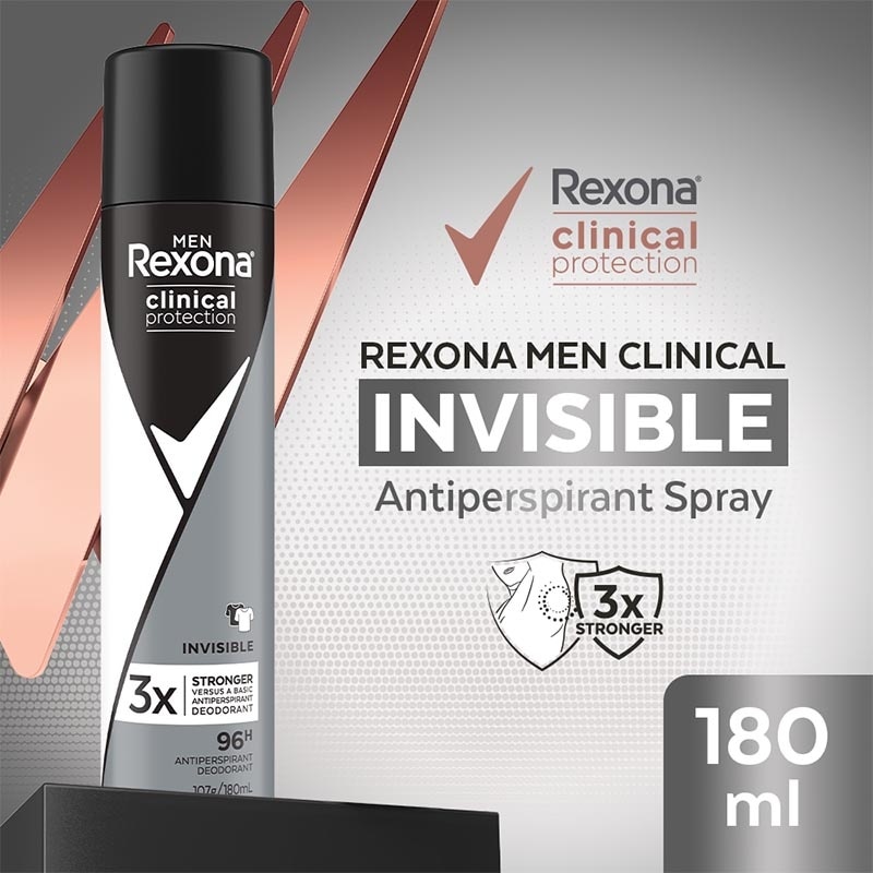 Men Clinicals Antiperspirant Deodorant Spray Invisible Dry 180ml image