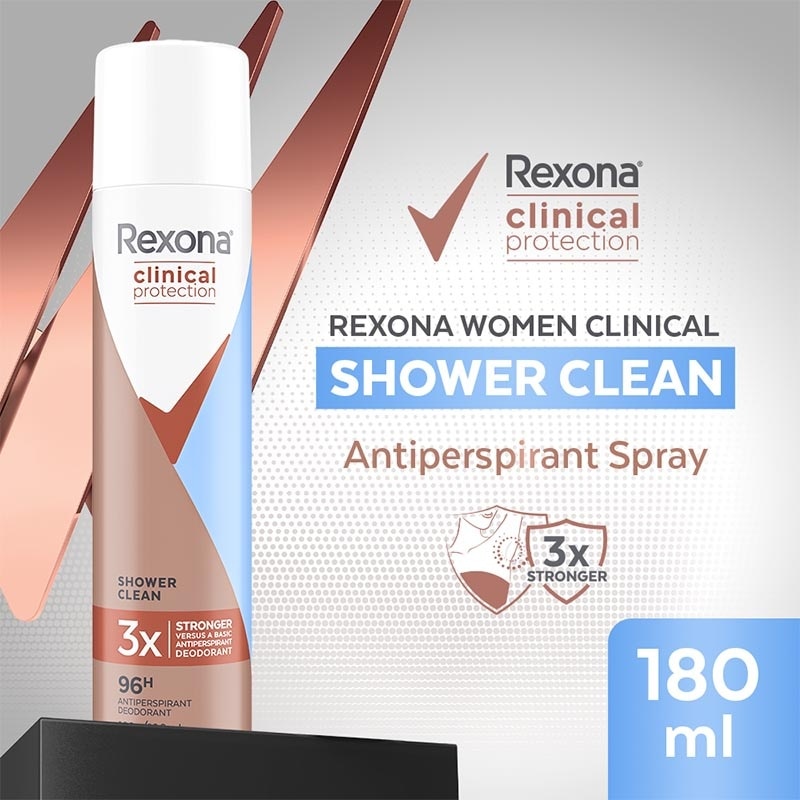 Women Clinicals Antiperspirant Deodorant Spray Shower Clean 180ml image