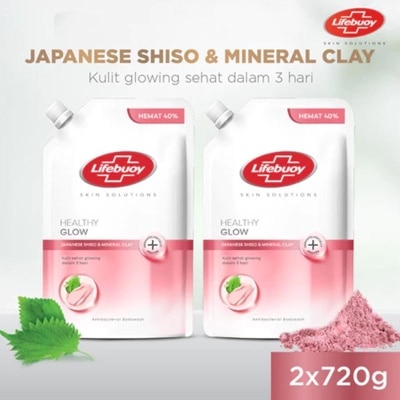 LIFEBUOY - Twinpack Sabun Mandi Cair Japanese Shiso Pouch 720ml X 2 image