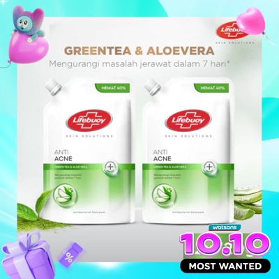 LIFEBUOY Twinpack Sabun Mandi Cair Greentea & Aloe Vera Pouch 720ml X 2 image