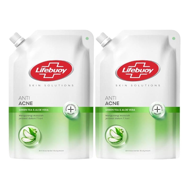 Twinpack Sabun Mandi Cair Greentea & Aloe Vera Pouch 720ml X 2 image