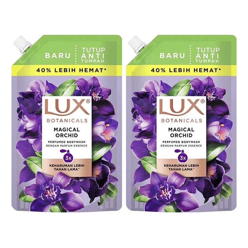 Twinpack Sabun Mandi Cair Botanicals Magical Orchid Perfumed with Essence Perfume Pouch 800ml X 2 image