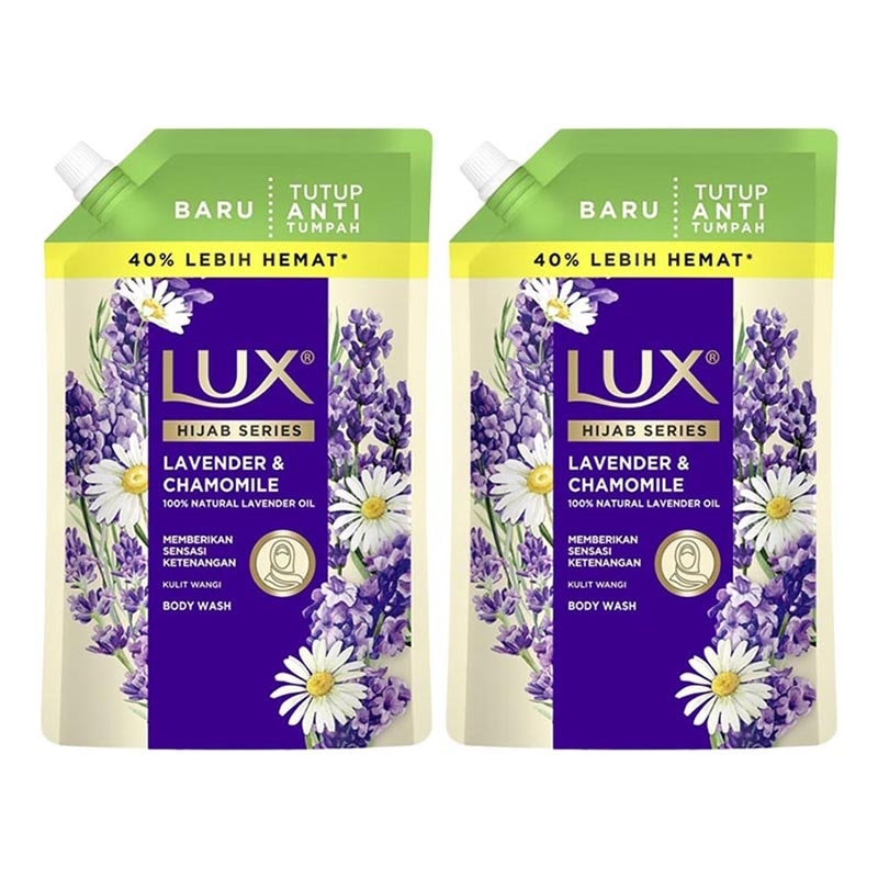 Twinpack Sabun Mandi Cair Hijab Series Lavender & Chamomile Pouch 800ml X 2 image