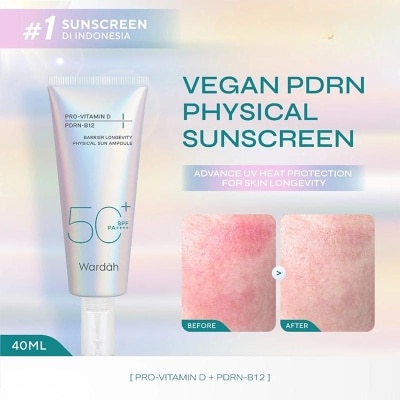 WARDAH PDRN Sunscreen Barrier Longevity Physical Sun Ampoule SPF 50+ PA++++ 40ml image