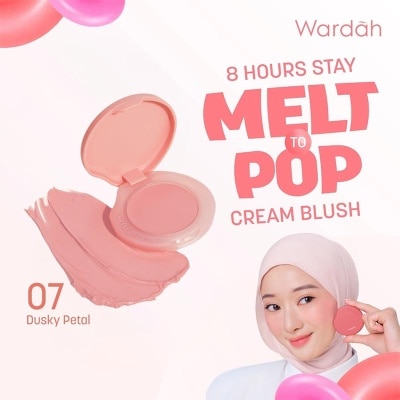 WARDAH - Cream Blush On Macaroon Colorfit Melt to Pop Cream Blush 07 Dusky Petal 3g image