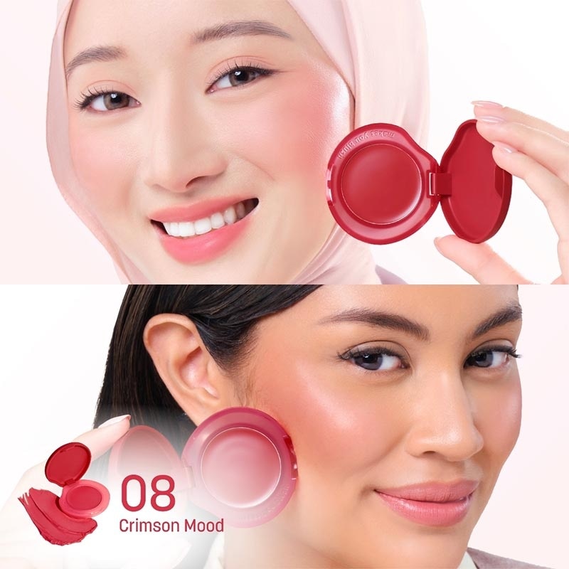 Cream Blush On Macaroon Colorfit Melt to Pop Cream Blush 08 Crimson Mood 3g image