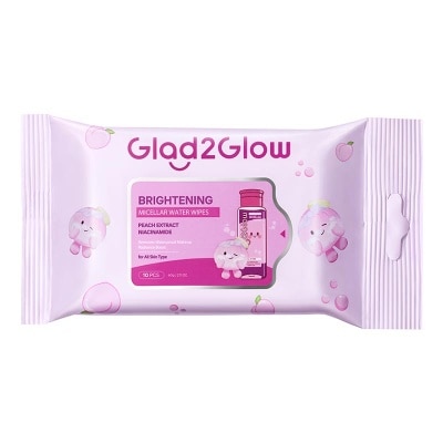 GLAD2GLOW - Peach Brightening Micellar Water Wipes 10'S image