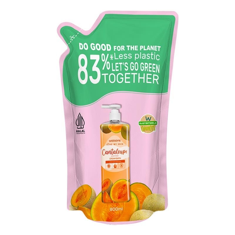 Triple Pack Cantaloupe Scented Cream Bath Pouch 800ml image