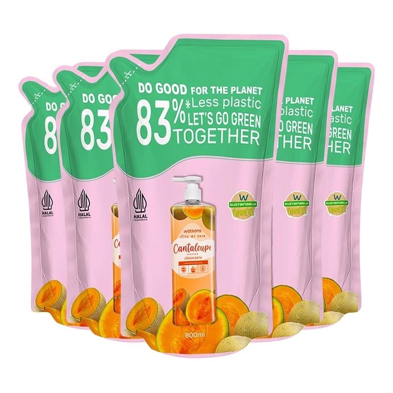 Cantaloupe Scented Cream Bath Pouch 5 X 800ml image