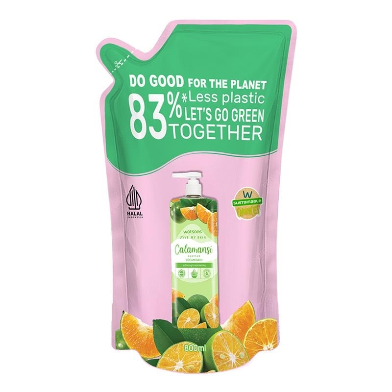 Triple Pack Calamansi Scented Cream Bath Pouch 800ml image
