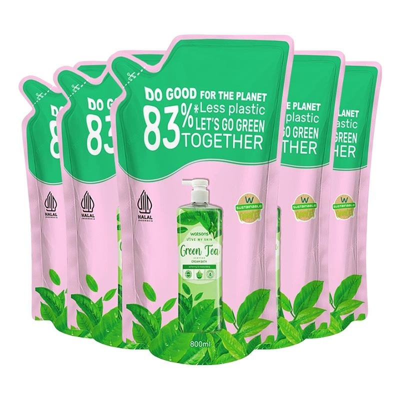 Green Tea Scented Cream Bath Pouch 5 X 800ml image