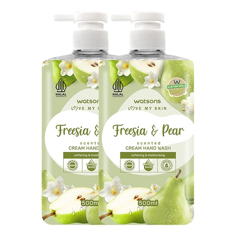 Twin Pack Fresia & Pear Scented Cream Hand Wash 500ml image