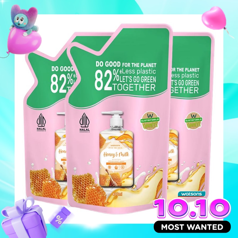 Triple Pack Honey & Milk Cream Refill Hand Wash 400ml image