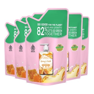 WATSONS COLLECTION - Honey & Milk Cream Refill Hand Wash 5 X 400ml image