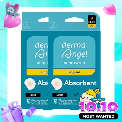 DERMA ANGEL Twin Pack Acne Patch Night 12'S image