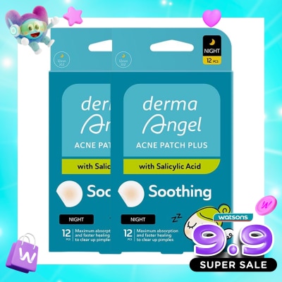 DERMA ANGEL - Twin Pack Salicylic Acid Acne Patch Night 12'S image