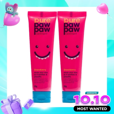 PURE PAW PAW Twin Pack Pawpaw Ointment Strawbrry 25g image
