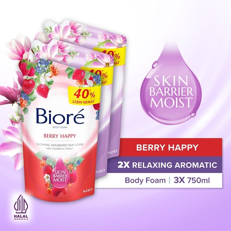 BIORE, VB BIORE B/RELAX+B/FOAM BERRY HAPPY 3X | Watsons Indonesia