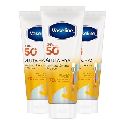 VASELINE Triple Pack Gluta-Hya Serum Burst Sunscreen SPF 50 PA++++ Luminous Defense 200ml