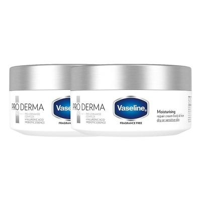 Vaseline Twin Pack Pro Derma Moisturising Repair Cream Body & Face (Fragrance free) 190g image