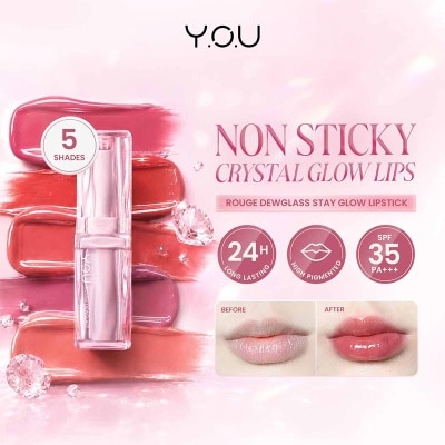 YOU Rouge Dewglass Stay Glow Lipstick 05 Coral Pink 3g image