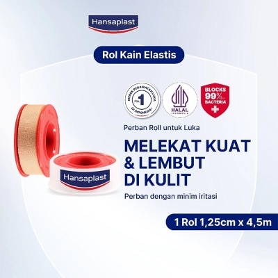 HANSAPLAST Perban Luka Roll Kain 1.25cm X 2.5m image