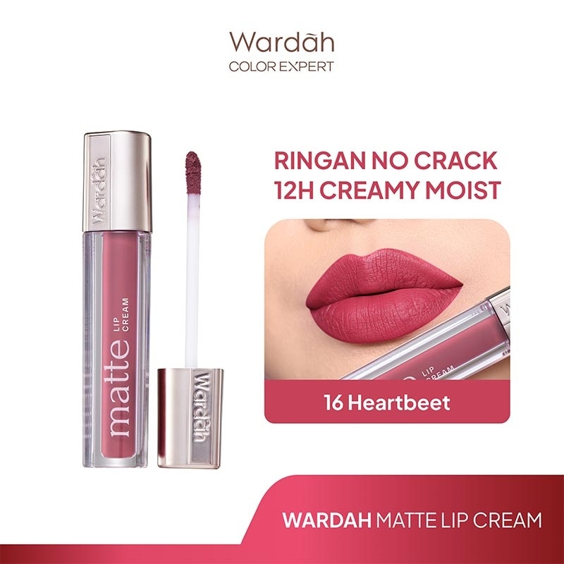 Promo Harga Wardah Exclusive Matte Lip Cream 16 Heartbeet 4 gr - Watsons