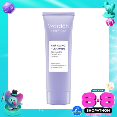 WARDAH - Wardah Renew You NMF Amino + Ceramide Rejuvenating Gel to Foam Cleanser 100ml image