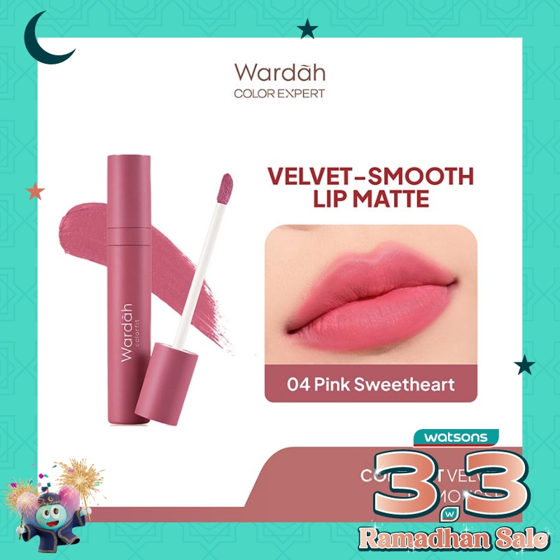 Colorfit Velvet Matte Lip Mousse 04 Pink Sweetheart 4g - Lip Cream Tahan Lama - Tahan Air - Hasil Matte dan Tidak Lengket - Tekstur Creamy dan Nyaman Digunakan