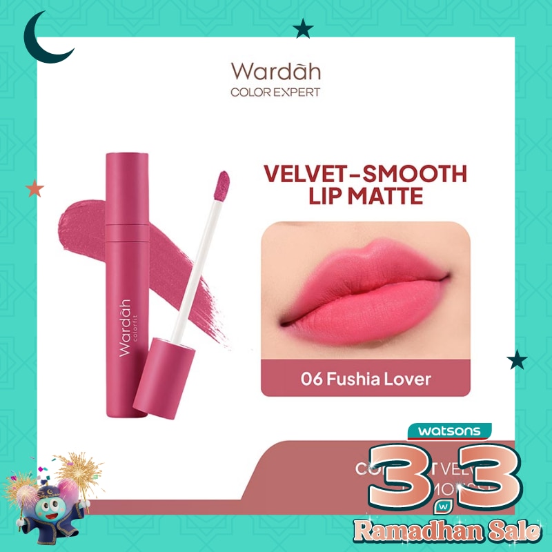 Colorfit Velvet Matte Lip Mousse 06 Fuchsia Lover 4g - Lip Cream Tahan Lama - Tahan Air - Hasil Matte dan Tidak Lengket - Tekstur Creamy dan Nyaman Digunakan
