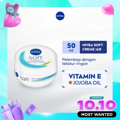 NIVEA Nivea Soft Jar 50mL Pelembab Kulit Wajah & Tubuh Tekstur Ringan image