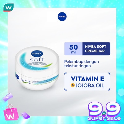NIVEA Nivea Soft Jar 50mL - Pelembab Kulit Wajah & Tubuh Tekstur Ringan