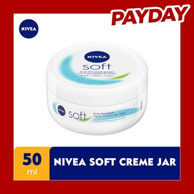 NIVEA Nivea Soft Jar 50mL - Pelembab Kulit Wajah & Tubuh Tekstur Ringan