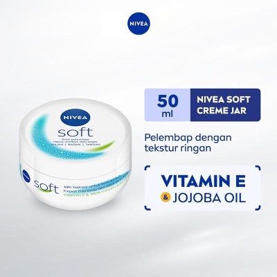 NIVEA Nivea Soft Jar 50mL - Pelembab Kulit Wajah & Tubuh Tekstur Ringan
