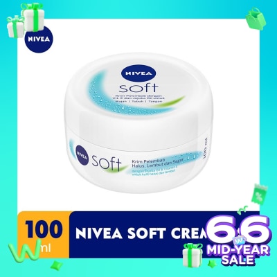 NIVEA Nivea Soft Jar 100mL - Pelembab Kulit Wajah & Tubuh Tekstur Ringan