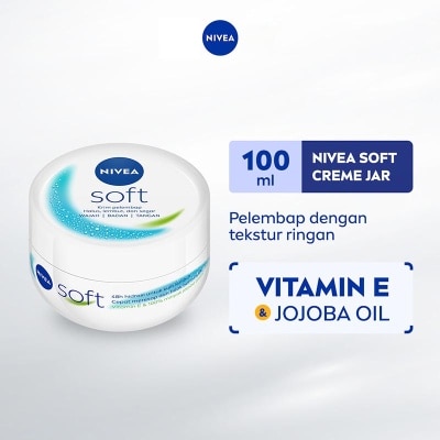 NIVEA Nivea Soft Jar 100mL - Pelembab Kulit Wajah & Tubuh Tekstur Ringan