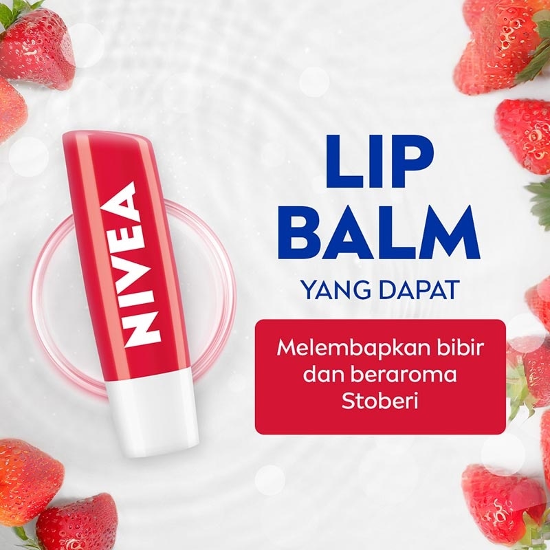 Nivea Lip Care Lip Balm Strawberry Shine 4.8gr