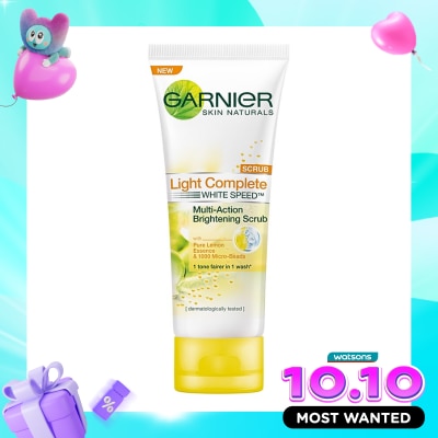 GARNIER Light Complete White Speed Brightening Scrub Foam Skin Care 100ml image